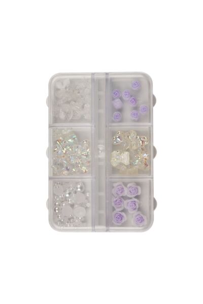 3D Tırnak Süsleri Kurdele-Çiçek Tırnak Charm