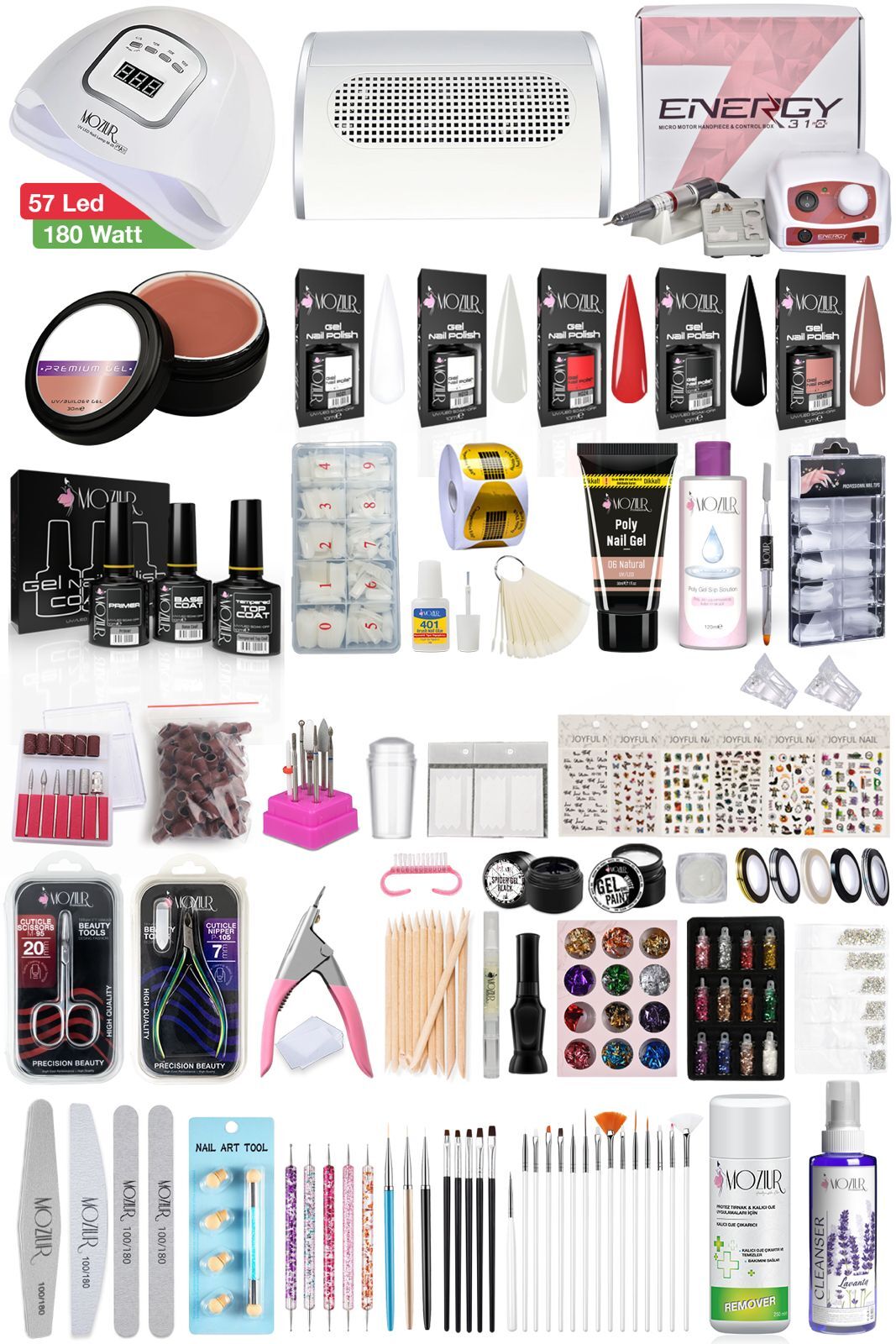 MOZIUR FIRSAT SETİ-2 (Kalıcı Oje, Protez Tırnak ve Nail Art)