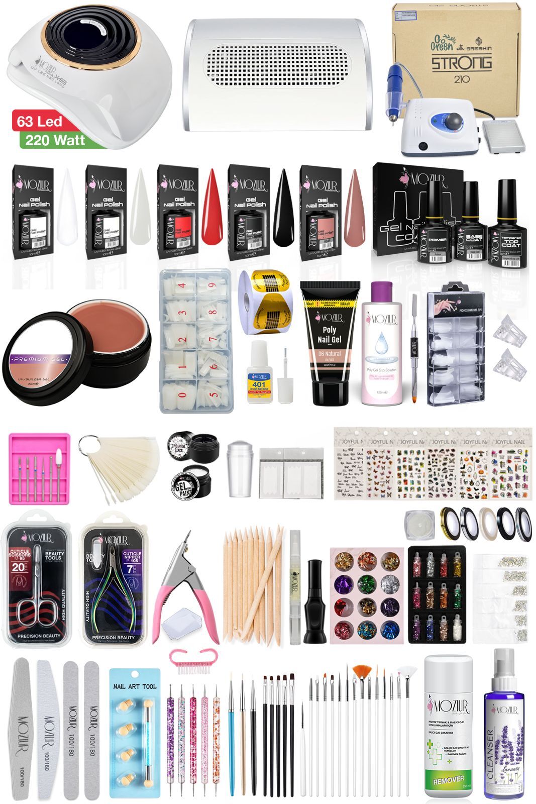 MOZIUR FIRSAT SETİ-1 (Kalıcı Oje, Protez Tırnak ve Nail Art)