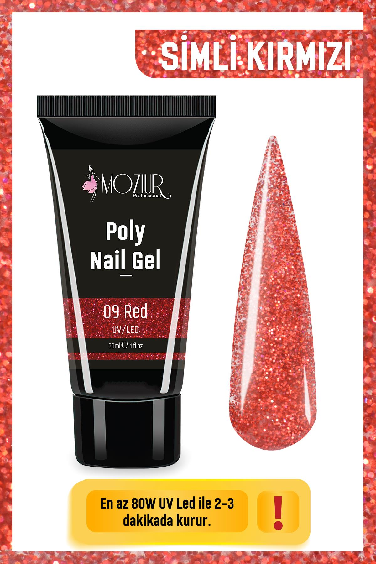 MOZIUR UV/LED Poly Jel 30ml Red
