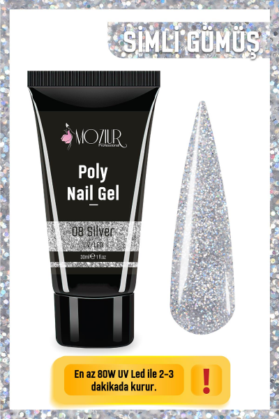 MOZIUR UV/LED Poly Jel 30ml Silver