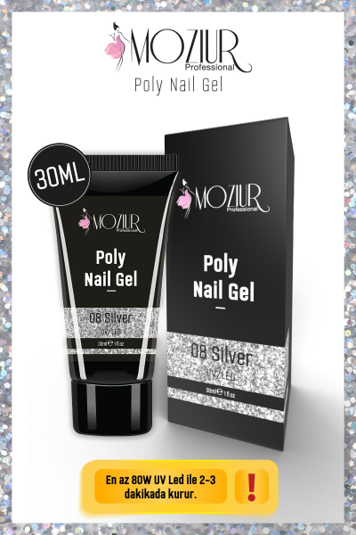 MOZIUR UV/LED Poly Jel 30ml Silver