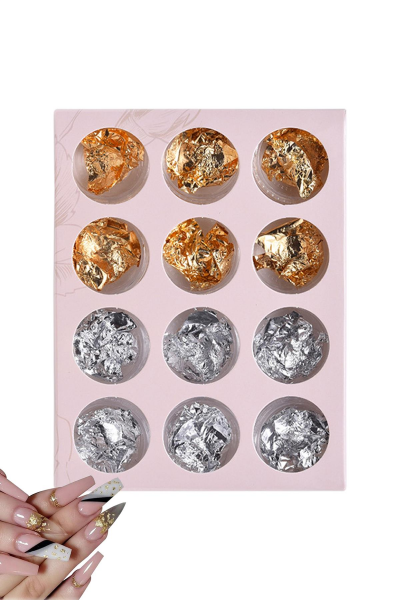 MOZIUR Tırnak Süsü Kırık Folyo Parça Folyo Sticker PF-1