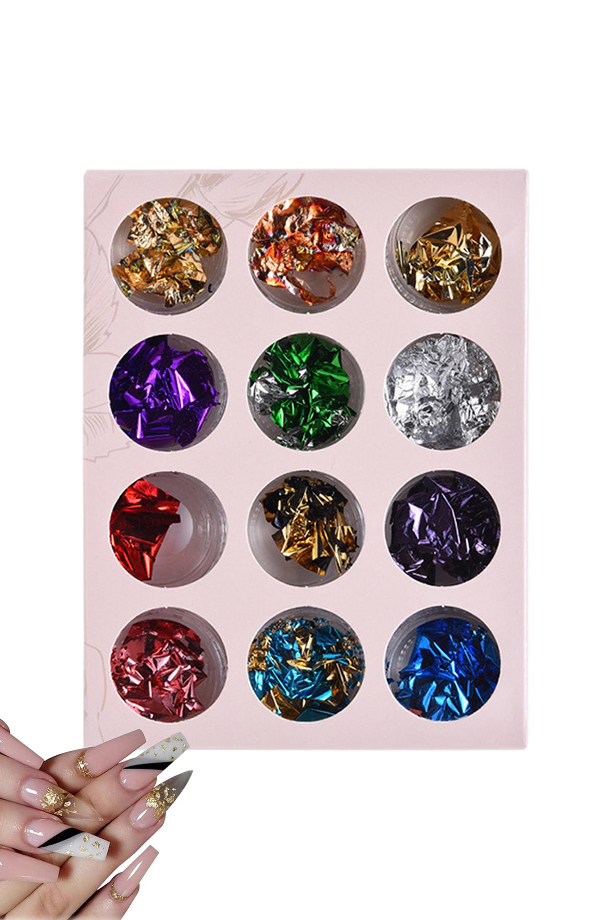 MOZIUR Tırnak Süsü Kırık Folyo Parça Folyo Sticker PF-5