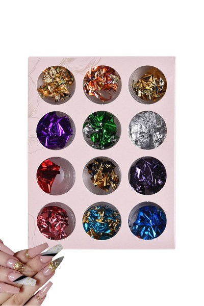 MOZIUR Tırnak Süsü Kırık Folyo Parça Folyo Sticker PF-5