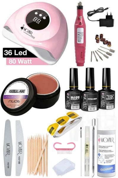 MOZIUR Evde Protez Tırnak Seti (BUİLDER JEL - ŞABLON UYGULAMA)