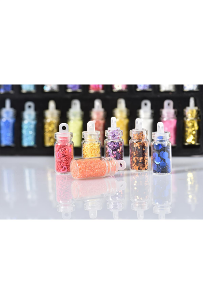 MOZIUR Nail Art Tırnak Süsleme Simli Pullu Süs Seti