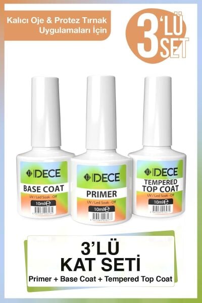 DECE Primer + Base Coat + Top Coat 10ml 3'lü Kat Seti