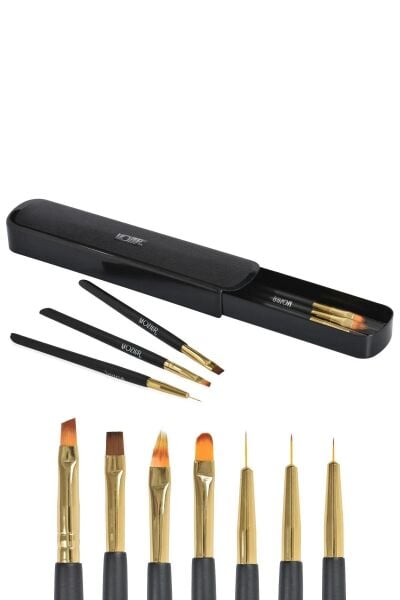 MOZIUR 7'li Lüks Kalıcı Oje ve Protez Tırnak Fırça Seti