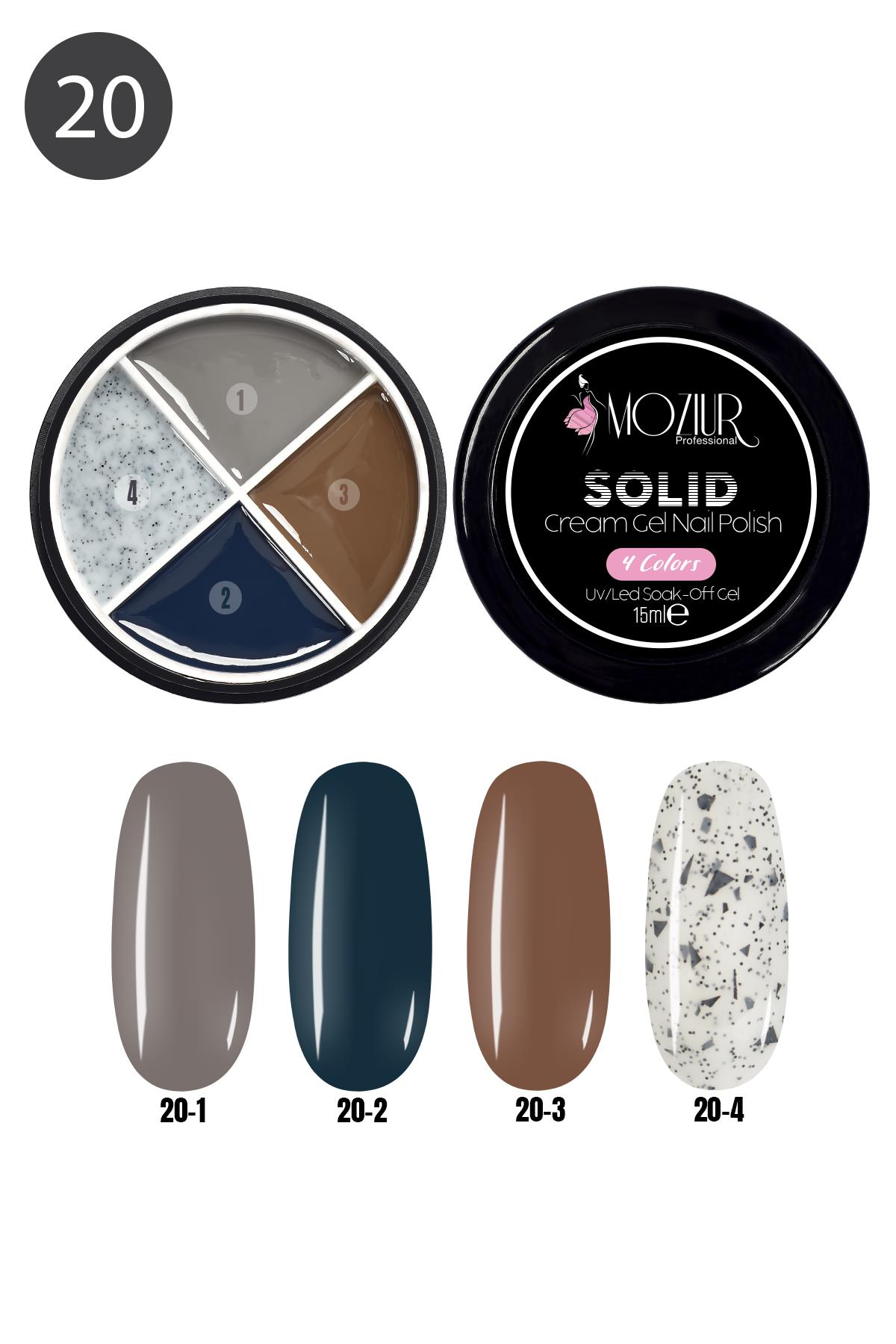 MOZIUR Solid Cream Nail Gel Polish Krem Kalıcı Oje 15ml 20