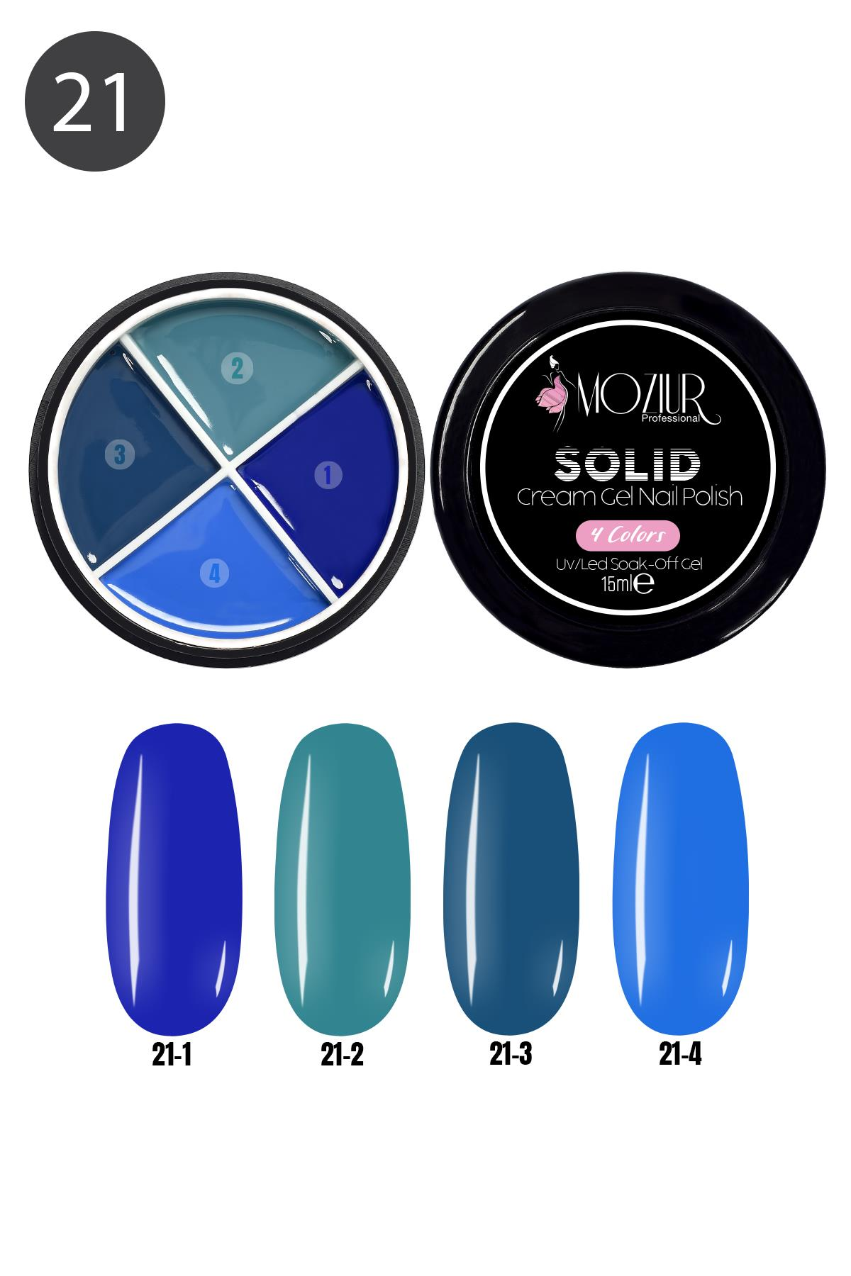 MOZIUR Solid Cream Nail Gel Polish Krem Kalıcı Oje 15ml 21
