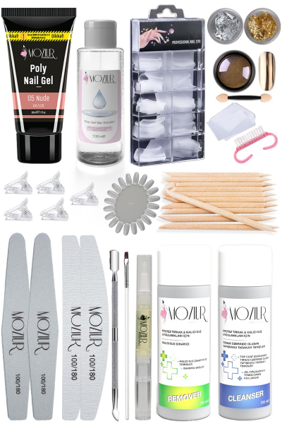 MOZIUR Evde Protez Tırnak Salon Seti (POLY JEL)