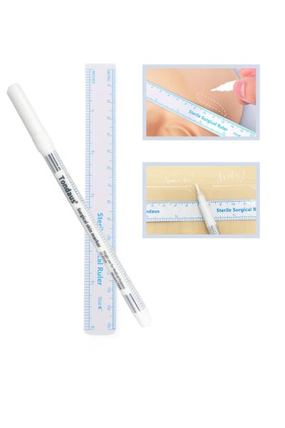 MOZIUR Tek Taraflı Microblading Tasarım İşaretleyici Cilt Kalemi (BEYAZ)