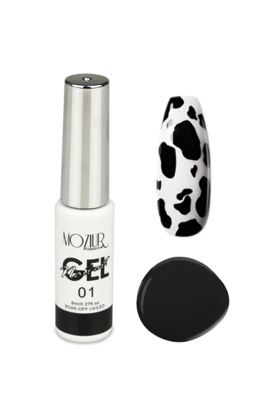 MOZIUR Nail Art Gel 8ml 01 Black