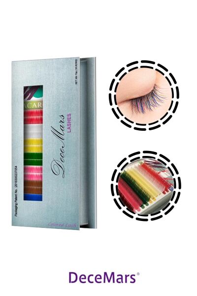 DeceMars Çek-Bırak Renkli İpek Kirpik 0,07mm C Kıvrım 12mm Uzunluk