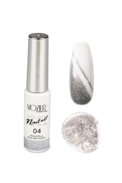 MOZIUR Nail Art Gel 8ml 04 Silver