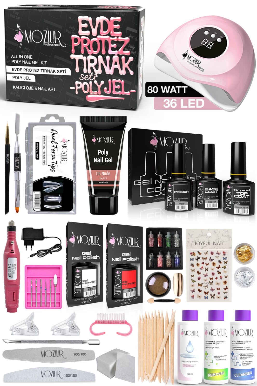 Evde Kalıcı Oje & Nail Art Seti EVDE POLY JEL SETİ