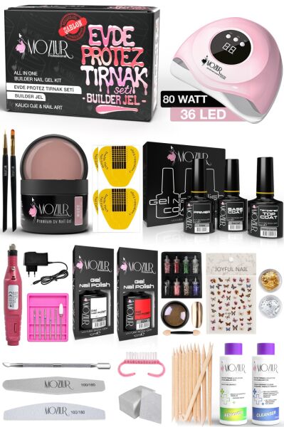 Evde Kalıcı Oje & Nail Art Seti EVDE BUİLDER ŞABLON SETİ