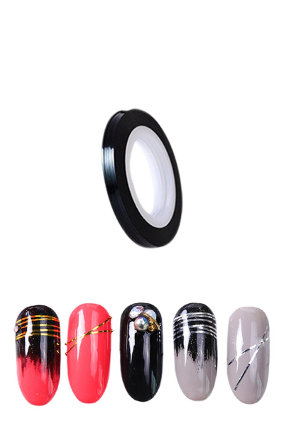 MOZIUR Tırnak Süsleme Şerit Çizgi Siyah Şerit