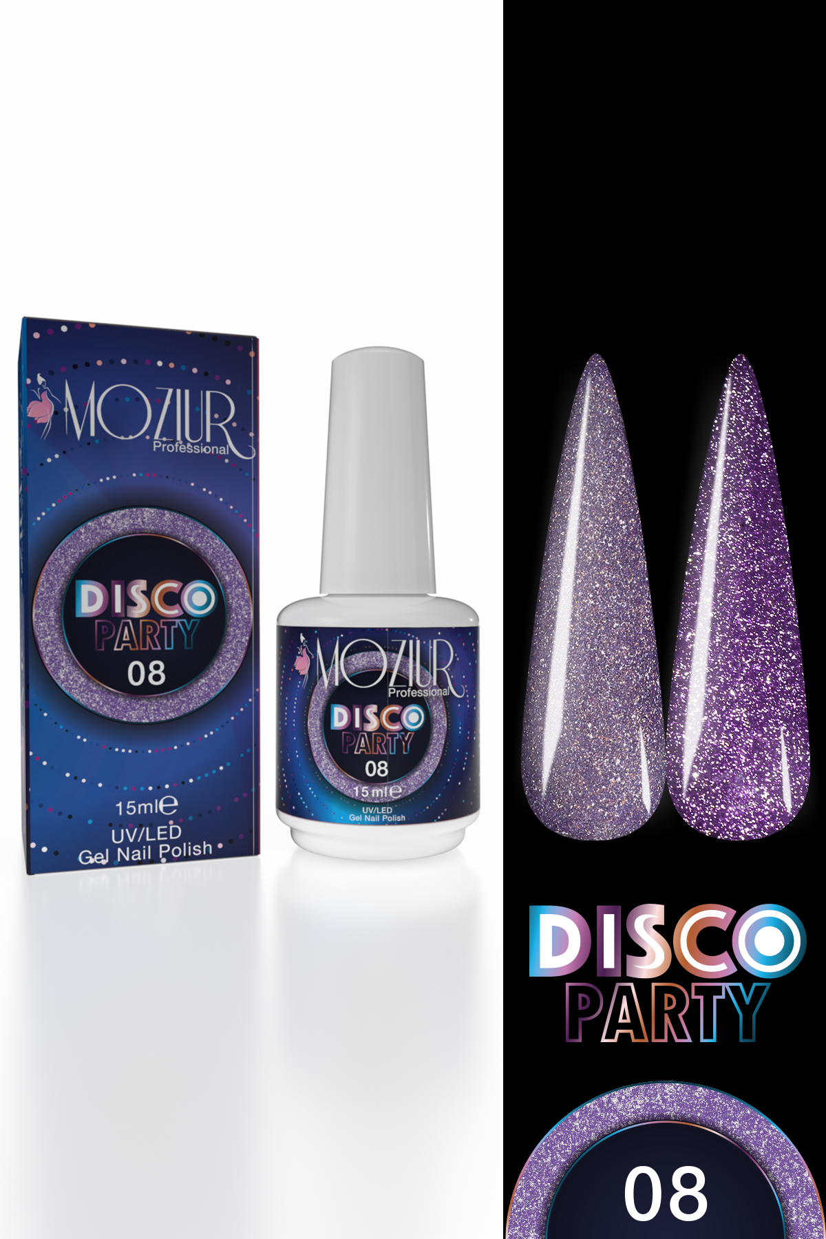 Kalıcı Oje UV/Led Disco Party 15ml DSC-08