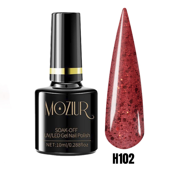 MOZIUR Simli Seri UV Led Kalıcı Oje 10ml H102