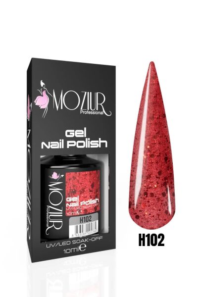 MOZIUR Simli Seri UV Led Kalıcı Oje 10ml H102