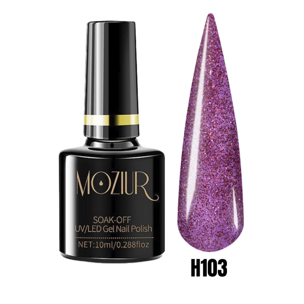 MOZIUR Simli Seri UV Led Kalıcı Oje 10ml H103