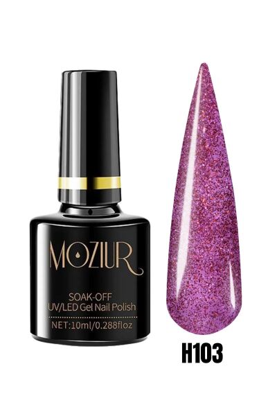 MOZIUR Simli Seri UV Led Kalıcı Oje 10ml H103