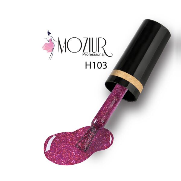 MOZIUR Simli Seri UV Led Kalıcı Oje 10ml H103