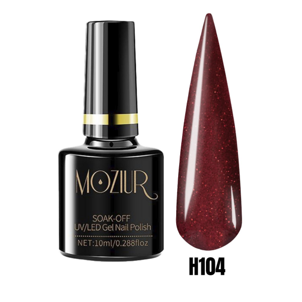 MOZIUR Simli Seri UV Led Kalıcı Oje 10ml H104