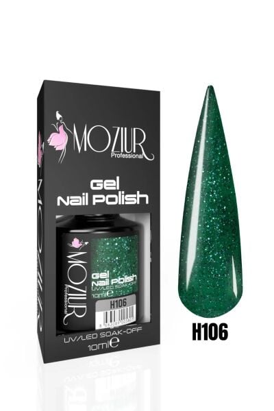MOZIUR Simli Seri UV Led Kalıcı Oje 10ml H106