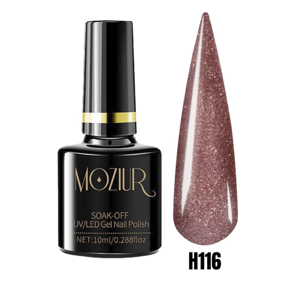 MOZIUR Simli Seri UV Led Kalıcı Oje 10ml H116
