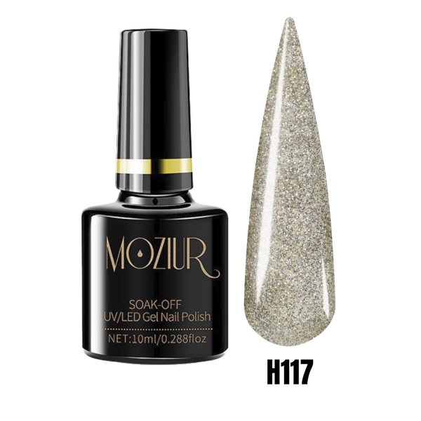 MOZIUR Simli Seri UV Led Kalıcı Oje 10ml H117