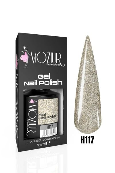MOZIUR Simli Seri UV Led Kalıcı Oje 10ml H117