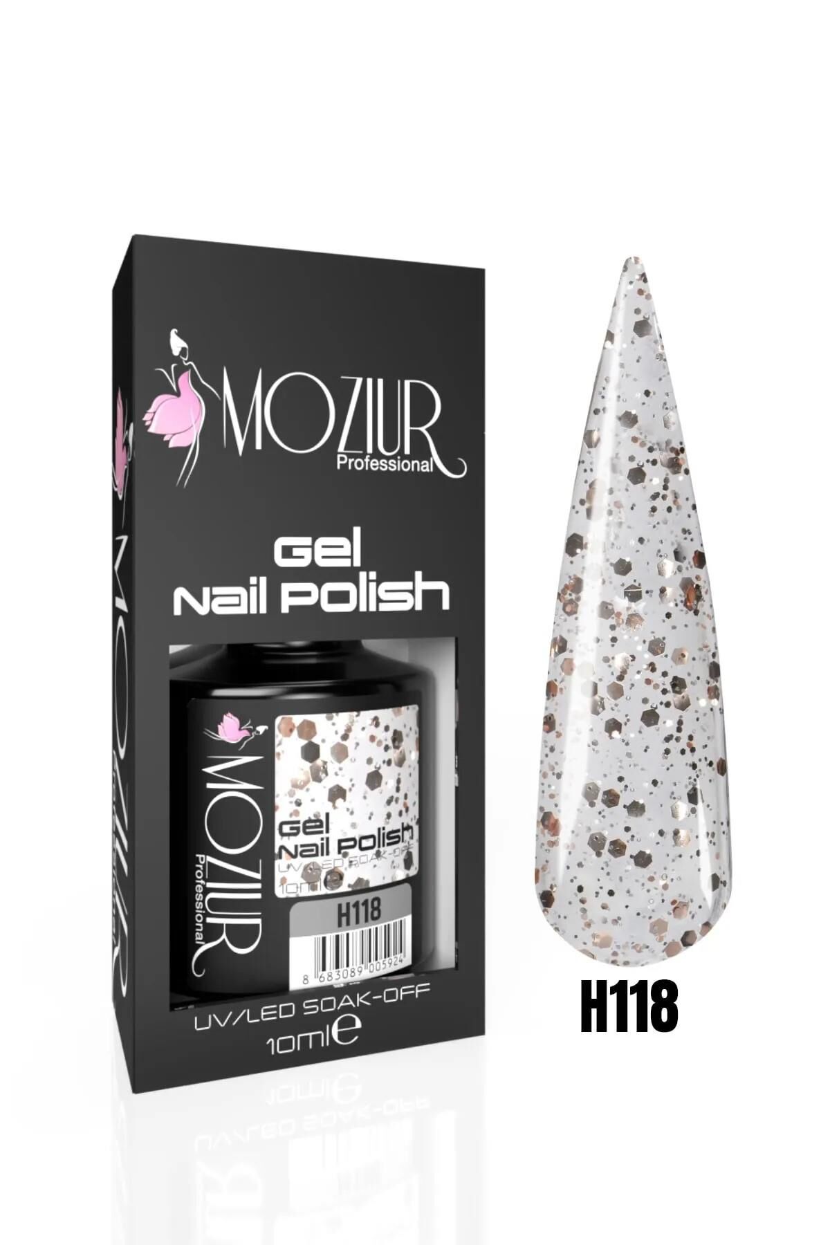 MOZIUR Simli Seri UV Led Kalıcı Oje 10ml H118