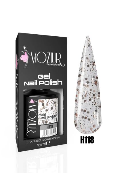 MOZIUR Simli Seri UV Led Kalıcı Oje 10ml H118