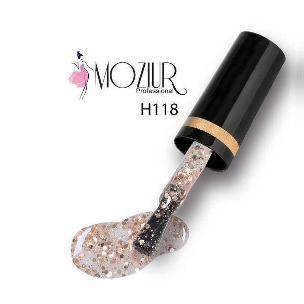 MOZIUR Simli Seri UV Led Kalıcı Oje 10ml H118