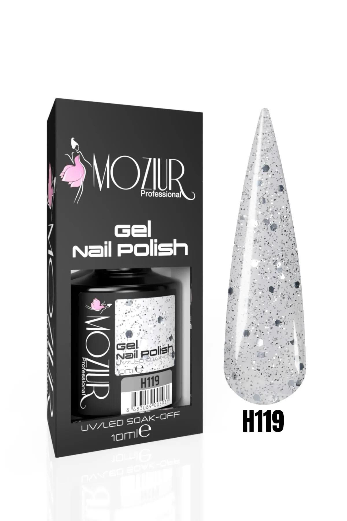 MOZIUR Simli Seri UV Led Kalıcı Oje 10ml H119