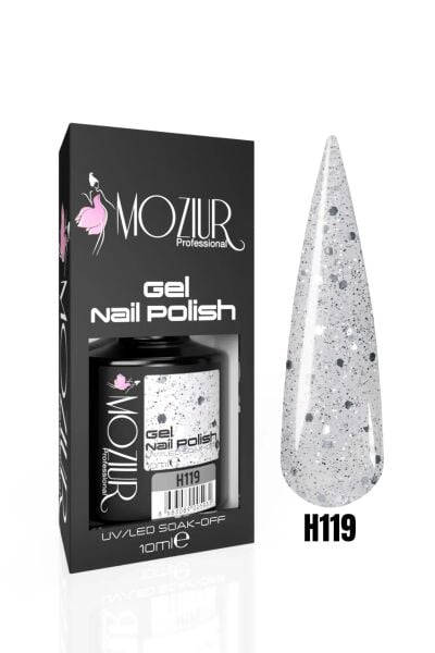 MOZIUR Simli Seri UV Led Kalıcı Oje 10ml H119