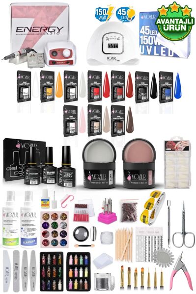 MOZIUR Pro Set (Kalıcı Oje ve Protez Tırnak Builder Jel Seti)