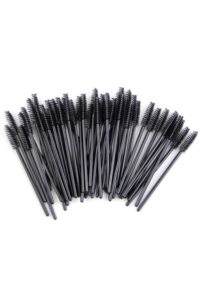 Maskara Rimel Kirpik Fırça 9cm 50 Adet Tek Kullanımlık
