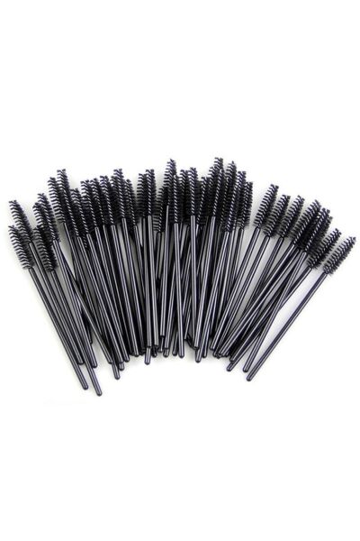 Maskara Rimel Kirpik Fırça 9cm 50 Adet Tek Kullanımlık