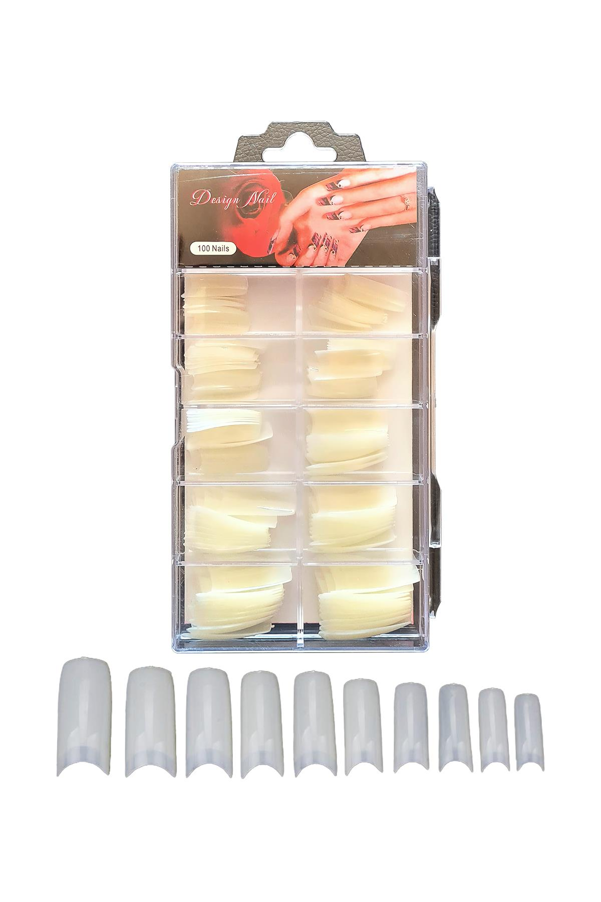 MOZIUR 100'lü Yarım Ay Takma Tırnak Tips Kemik