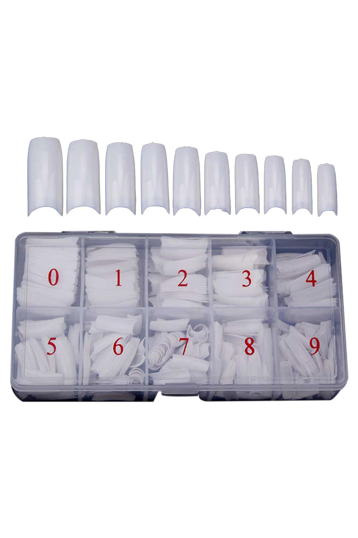 MOZIUR 500'lü Yarım Ay Takma Tırnak Tips Beyaz