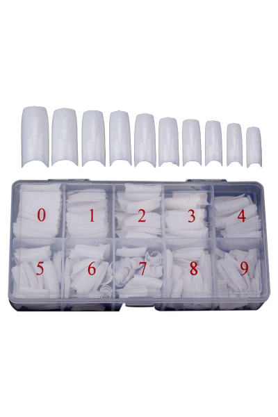 MOZIUR 500'lü Yarım Ay Takma Tırnak Tips Beyaz