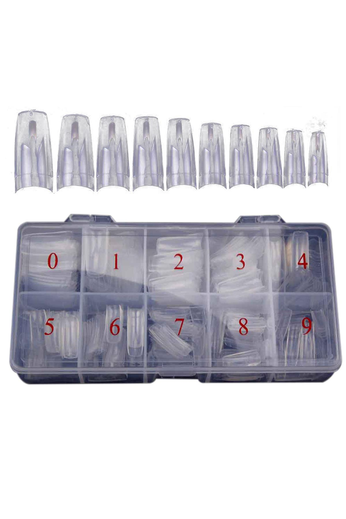 MOZIUR 500'lü Yarım Ay Takma Tırnak Tips Şeffaf