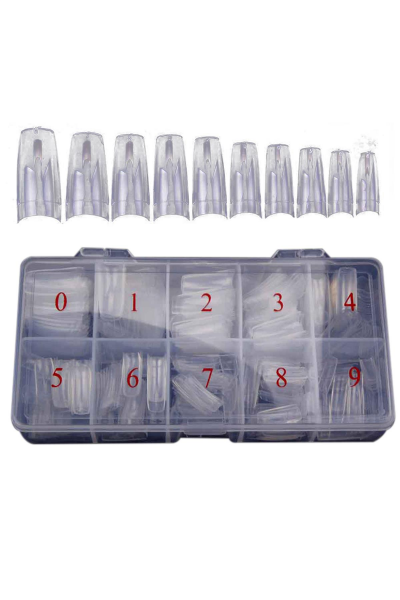 MOZIUR 500'lü Yarım Ay Takma Tırnak Tips Şeffaf