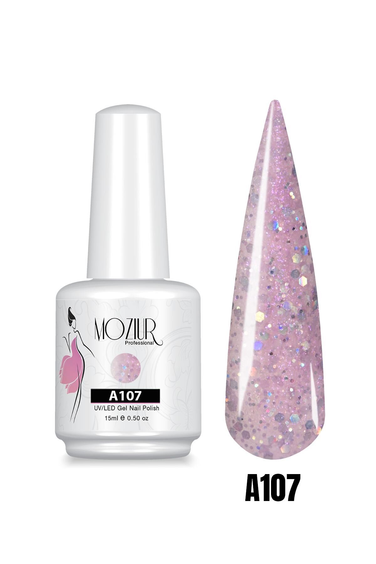 MOZIUR UV Led Kalıcı Oje 15ml Simli Seri A107