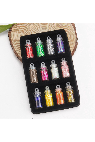 Nail Art Tırnak Süsleme Mini Simli Pullu Süs Seti