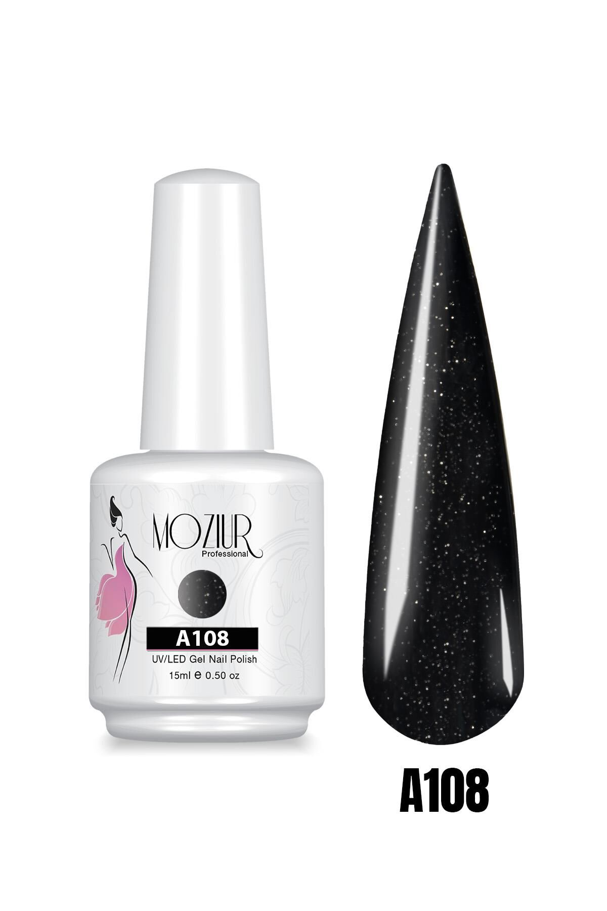MOZIUR UV Led Kalıcı Oje 15ml Simli Seri A108